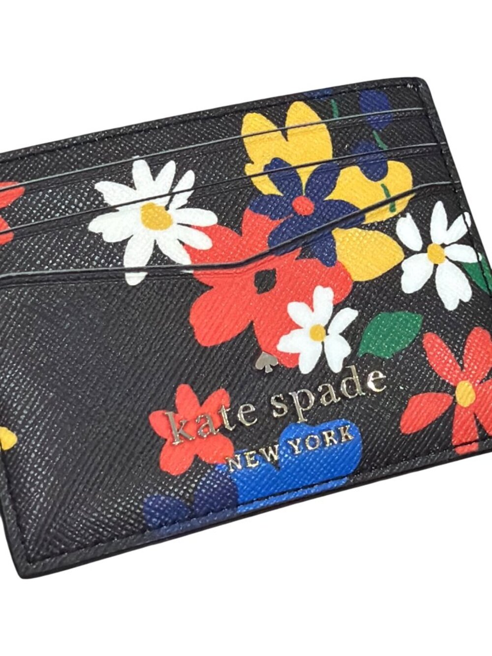 Kate Spade New York Slim Bifold Wallet Floral Print Black Multicolor